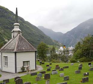 Die alte Kapelle am Geiranger Fjord