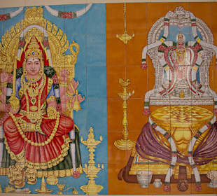 Mozaiki scienne w hinduskiej swiatyni