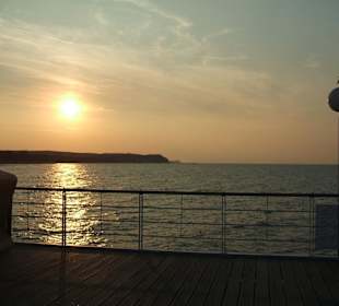 Sonnenuntergang an der Brücke in Heringsdorf