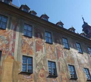 Bamberg: Fassadenbemalung am Alten Rathaus