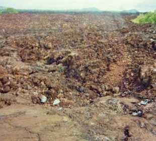 Landschaft des Shetani-Lavastroms