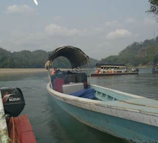 Boot auf dem Fluß Usumacinta