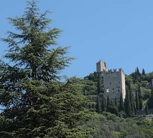 Die Burgruine von Arco auf dem Burgfelsen