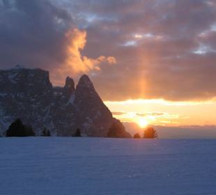 Ausblick im Skigebiet Seiser Alm ( Skilift Hexe)