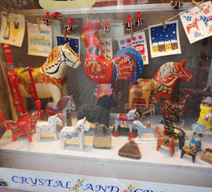 Schaufenster Holzpferd Museum Stockholm 