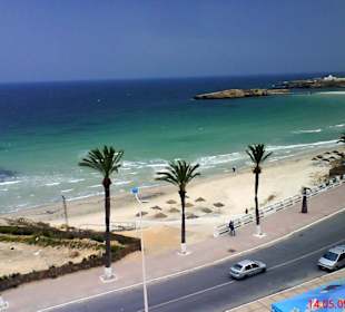 Aussicht von Burg von Monastir auf Strand