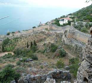 Blick von oben hoch über Alanya
