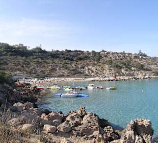 Blick vom Konnos Kios auf Konnos Beach