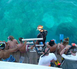 So jetzt gehts gleich los, Ibrahim springt zuerst