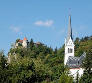 Burg und Kirche in Bled