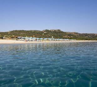 Vista della spiaggia dal mare