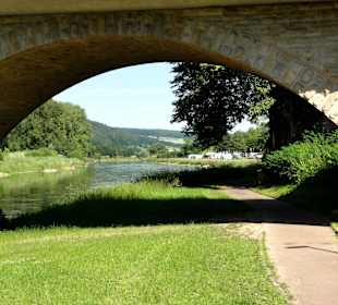Die Weserpromenade in Gieselwerder