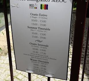 Die Öffnungszeiten des Museums