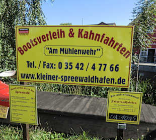 Hinweis auf die Kahnfahrten