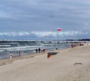 Strand + Seebrücke Kolberg