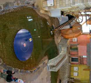 Jahrtausendhaus Pendel und historische Wasserpumpe