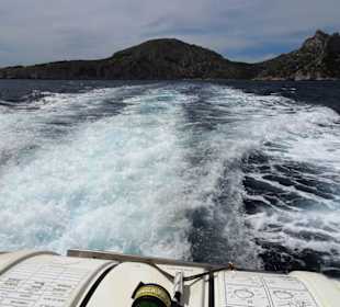 Rückfahrt an der Küste der Calanques