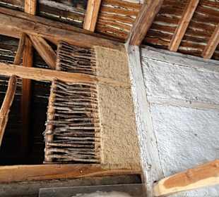 Bauweise einer Innenwand im Freilandmuseum