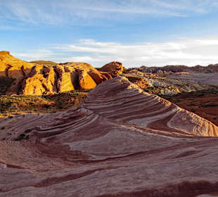 Fire Wave bei Sonnenuntergang