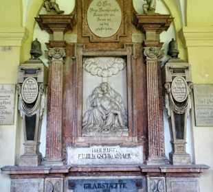 In den Gruftarkaden des Sebastiansfriedhofes