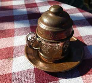 Kaffeepause an der Burg