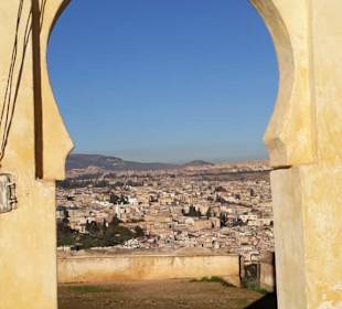Blick von oben auf Fes