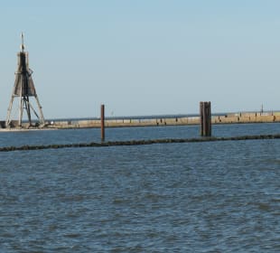 Die Kugelbake am Übergang von Elbe zur Nordsee