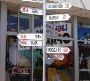 Wegweiser in Alice Springs