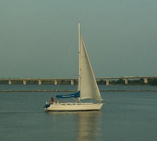 Segelboot im Strelasund