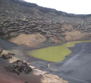 Szmaragdowe jezioro wulkaniczne EL Golfo