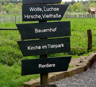 Wegweiser im Tierpark
