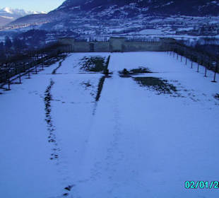 Castello di Sarre: il giardino innevato