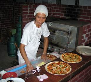 Der Pizzabäcker in Aktion!