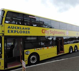 Mit dem Hop on Hop off Bus in Auckland unterwegs