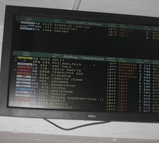 Abflug und Ankunft Infotafel