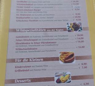 Speisenkarte