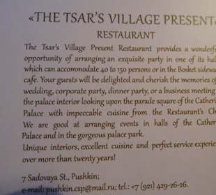 Das sagt der Resraurant Prospekt