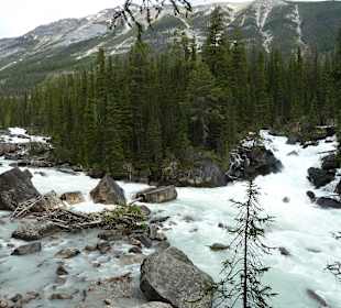 Zusammenfluss vom Yoho und Kicking Horse River