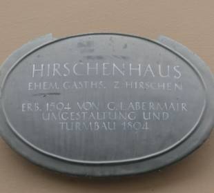 Info-Tafel am Hirschenhaus (am Marktplatz)
