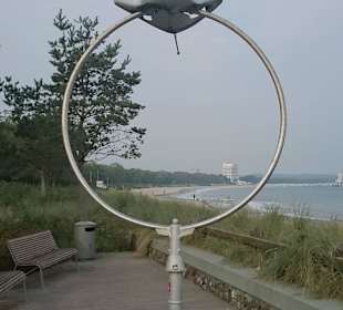 "Nase im Wind" Skulptur am Strand