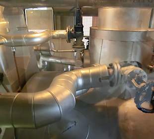 Heizhaus, heute wird mit Öl gefeuert