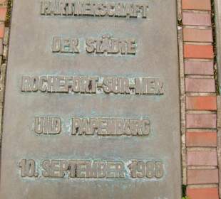 Bronzetafel zur Städtepartnerschaft