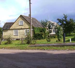 Typische Holzhäuser, in Kalvarija