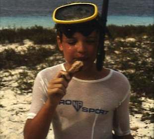 Der Schnorchler Jochen macht Essenspause