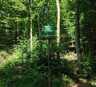 Wegweiser auf dem oberen Wanderweg zur Elfengrotte