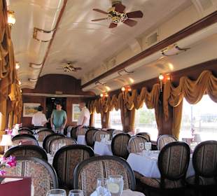 Einer der verschieden gestalteten Speisewägen