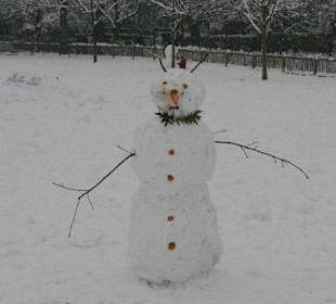 Pupazzo di neve nel parco