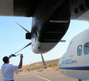 Unsere Flieger, der auf 600 m Landebahn landen kan