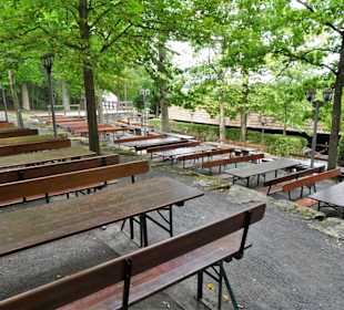 Blick auf die Sitzplätze des Herrmann-Kellers