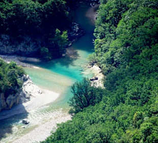 Blick von der Route des Crètes in den Canyon